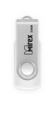 Флеш накопитель 32GB Mirex Swivel, USB 2.0, Белый