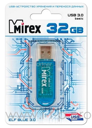 Флеш накопитель 32GB Mirex Elf, USB 3.0, Синий
