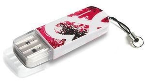 Флеш Диск Verbatim 16Gb Mini Graffiti Edition 49414 USB2.0 красный/рисунок