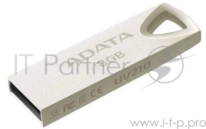 Флеш накопитель 8GB ADATA UV210, USB 2.0, Металлич., Серебро