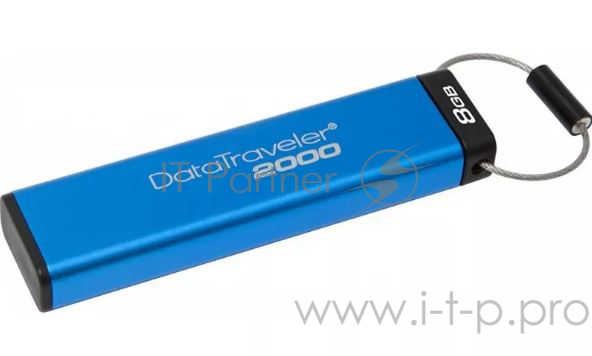Флеш Диск Kingston 8Gb DataTraveler 2000 Keypad USB 3.0 <DT2000/8GB>, 256bit AES Hardware Encrypted серебристый