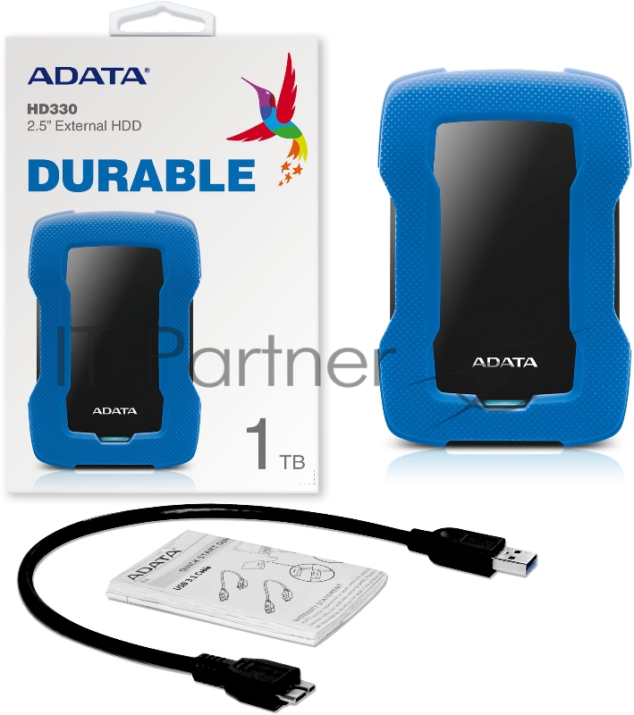 Внешний жесткий диск 1TB ADATA HD330, 2,5 , USB 3.1, синий