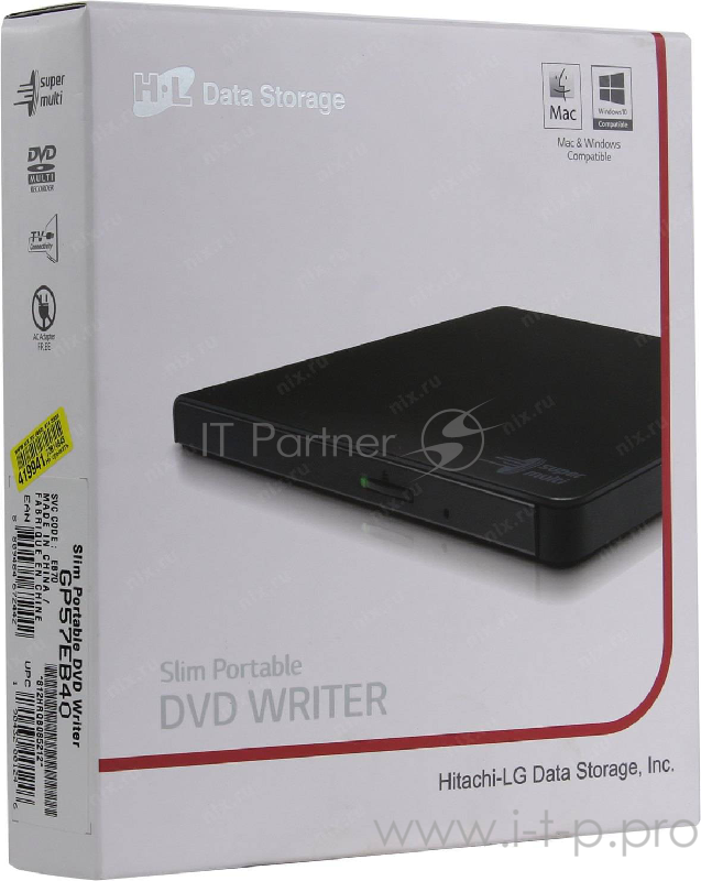 Привод DVD-RW LG GP57EW40 белый USB slim внешний RTL