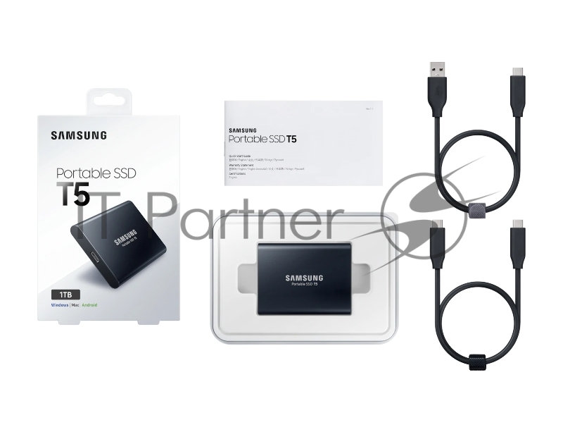 Внешний твердотельный накопитель SSD 1TB Samsung T5 (Up to 540Mb/s, USB 3.1 Type-C) (MU-PA1T0B/WW)