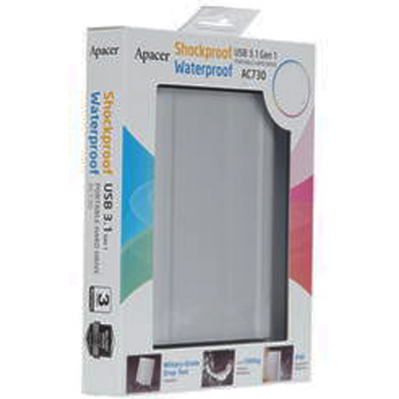 Внешний жесткий диск AP2TBAC730S-1 , USB 3.1 Gen 1 Portable Hard Drive AC730 2TB Silver Color box