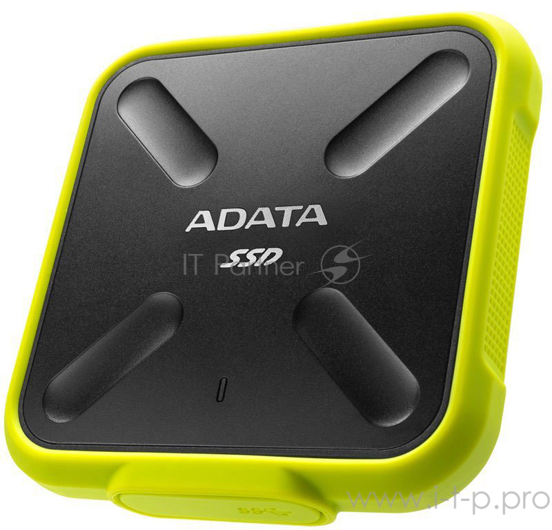 External SSD ADATA 512Gb SD700 Series <ASD700-512GU31-CYL> (USB3.1, 440/430Mbs, 3D TLC, 80х15х80mm, IP68, 100g) Yellow