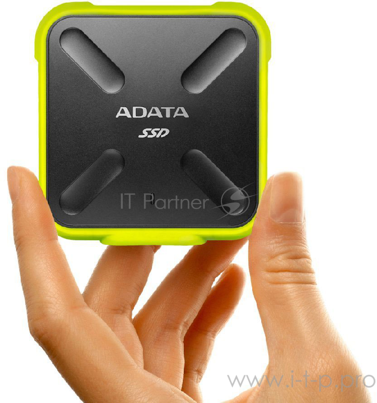 External SSD ADATA 512Gb SD700 Series <ASD700-512GU31-CYL> (USB3.1, 440/430Mbs, 3D TLC, 80х15х80mm, IP68, 100g) Yellow