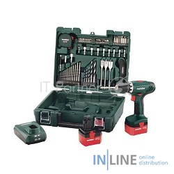 Дрель-шуруповерт безударная Metabo BS 12 602194880 { 12В NiCd, 2х1,7Ач,17/35Нм,C60,набор оснастки 74 предметов, вес 1.5 кг }
