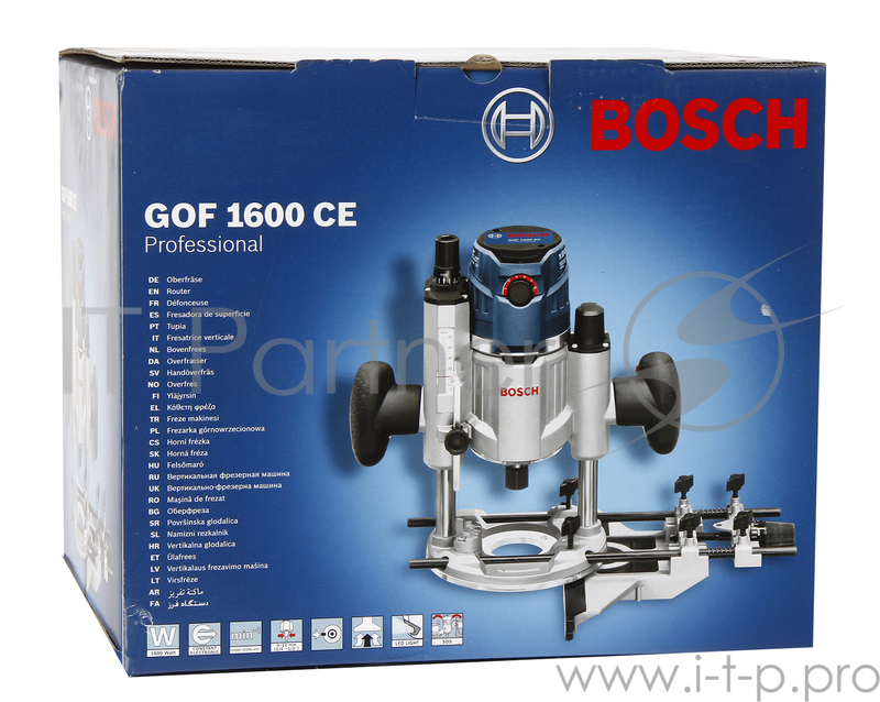 Фрезер BOSCH GOF 1600 CE (0.601.624.020) 1600Вт 10000-25000об/мин макс.ход 76мм диам.хв.8-12мм