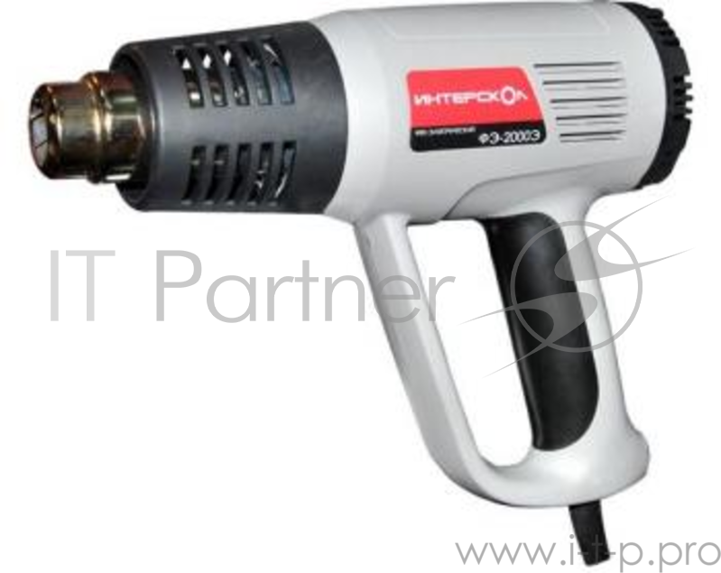 Пневмоинструмент, Термопистолет ИНТЕРСКОЛ ФЭ-2000Э фен строительный 2000Вт, 80-600 °С,поток 300-500л/мин, 0.8кг 192.0.1.00