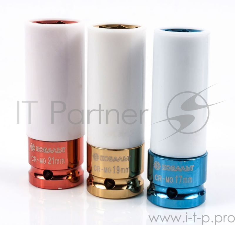 Набор головок КОБАЛЬТ 010301-03 ударных глубоких 1/2'' 17-21мм CrMo 3шт. кейс