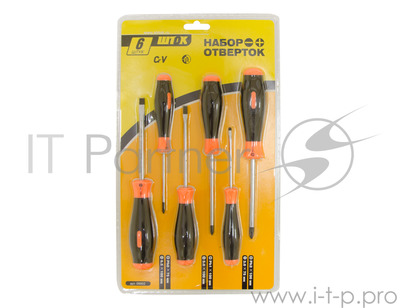 Набор отверток SHTOK. 09902 6шт блистер