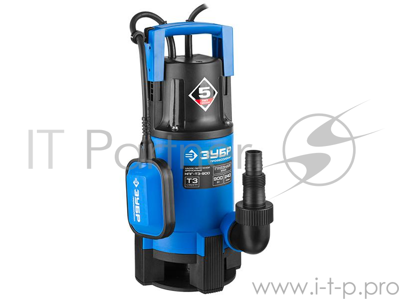 Насос ЗУБР НПГ-Т3-900 профессионал т3 погружной дренажный для грязной воды d частиц до 35мм 900Вт