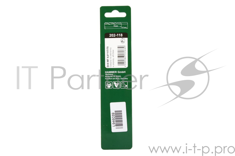 Буры,сверла,долото Сверло Hammer Flex 202-118 DR MT 8,0мм*117/75мм металл, DIN338, HSS-G, TIN 30803