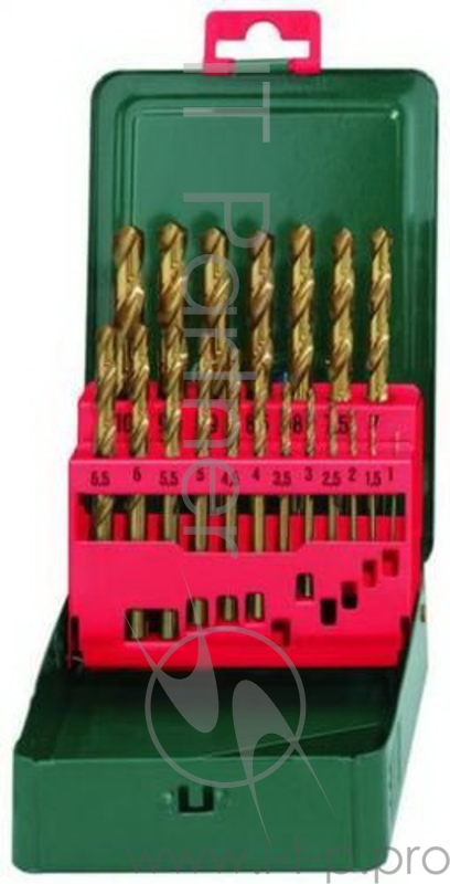 Буры,сверла,долото Metabo 627156000 Набор HSS-TiN 19 свёрел (1-10мм) в мет.кор.