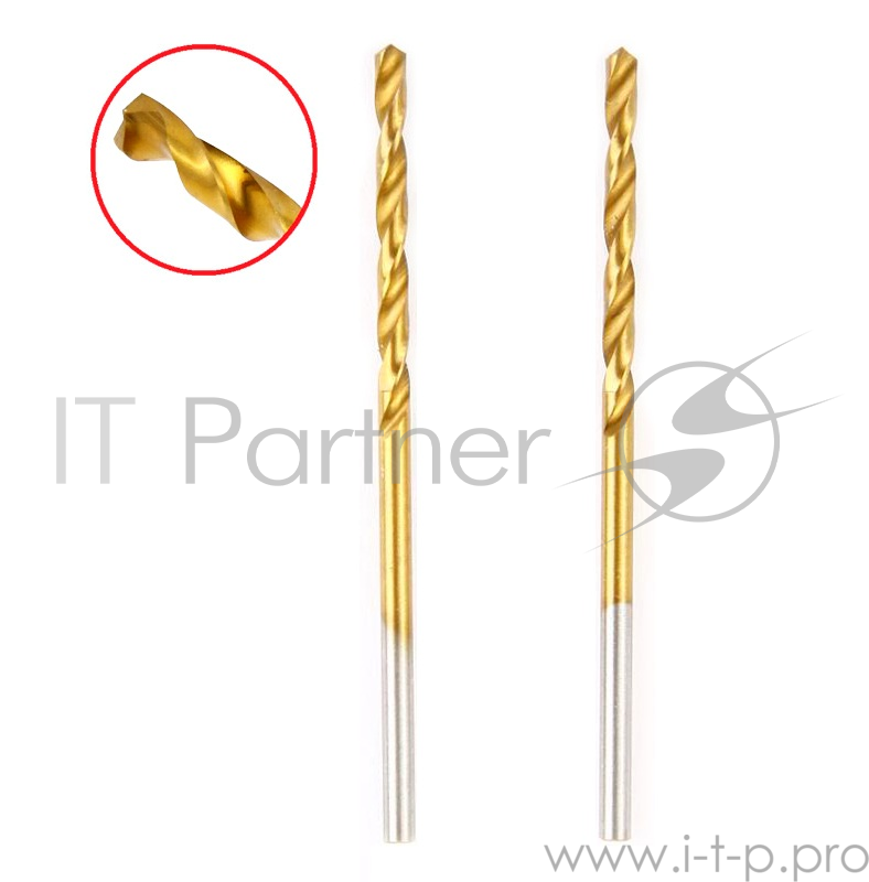 Буры,сверла,долото Сверло Hammer Flex 202-103 DR MT 2,0мм*49/24мм (2pcs) металл, DIN338, HSS-G, TIN, 2шт. 30788