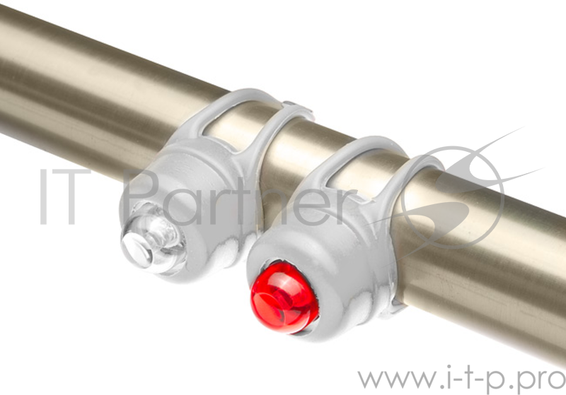 Фонари декоративные (JY-320F+JY-320T), передний с белым, задний с красным светодиодами, белые Фонари (JY-320F+JY-320T) декоративные, силиконовые, 2 штуки в комплекте, передний с одним белым, задний с одним красным светодиодами, под батарейки 2хCR2032