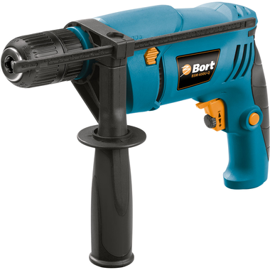 Дрели, Шуруповерты, Гайковерты, Миксеры Bort BSM-650U-Q Дрель ударная 93726898 { 650 Вт, 3000 Об/мин, БЗП, 1.9 кг, набор аксессуаров 3 шт }