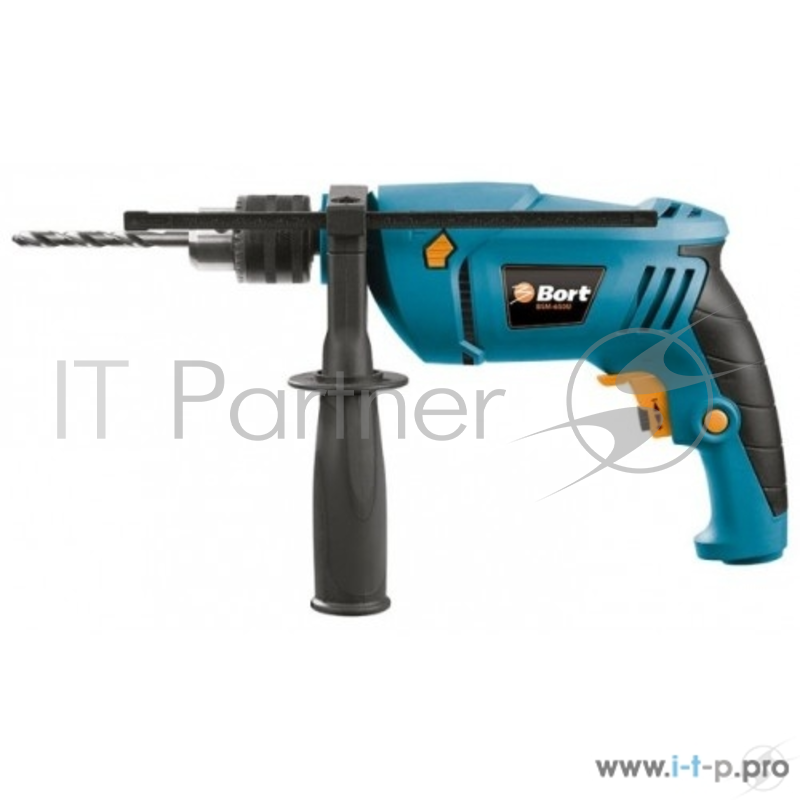 Дрели, Шуруповерты, Гайковерты, Миксеры Bort BSM-650U-Q Дрель ударная 93726898 { 650 Вт, 3000 Об/мин, БЗП, 1.9 кг, набор аксессуаров 3 шт }