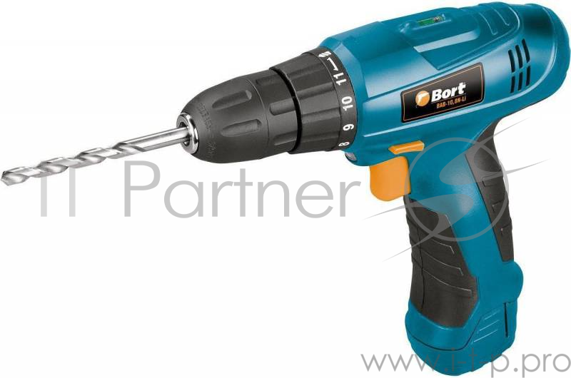 Дрели, Шуруповерты, Гайковерты, Миксеры Bort BAB-10,8N-Li Дрель-шуруповерт аккумуляторная 93728410 { 10,8 В, 1.3 Ач, Li-lon, 1 Акк, 28 Нм, 550 об/мин, БЗП, 0,8 кг, коробка, ЗУ }