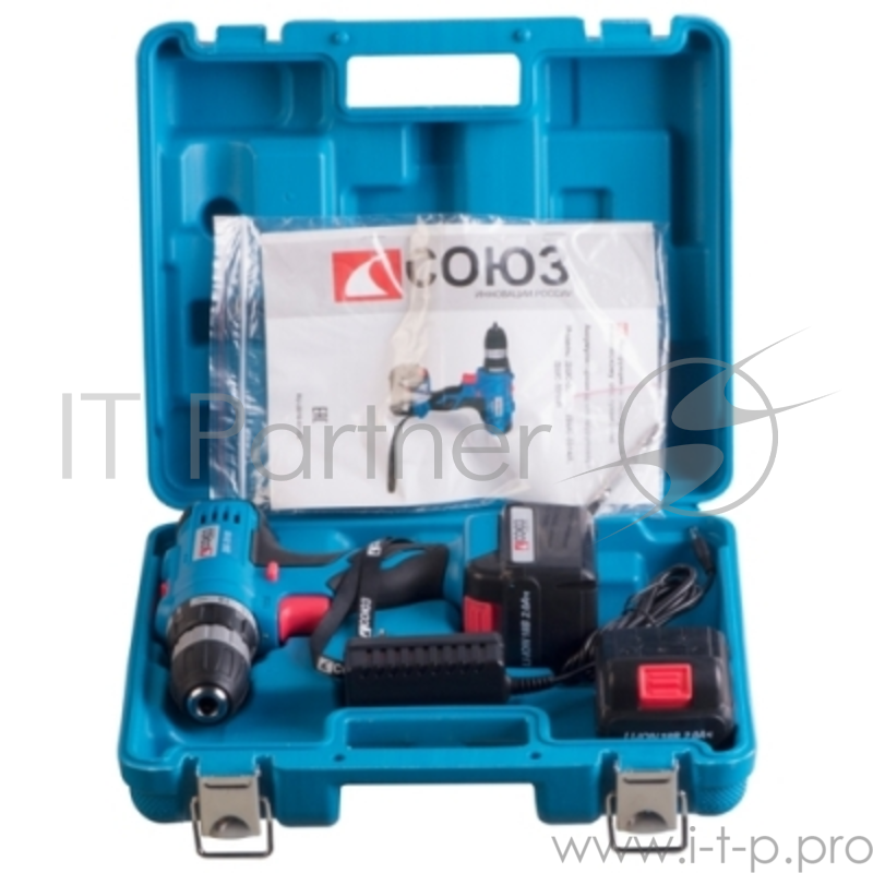 Дрель, Шуруповерт СОЮЗ ДШС-3318Л Дрель акк. СОЮЗ 18В, 2 скор., 2 акк. Li-Ion, 2Ач, подсв, БЫСТР 1ч заряд, кейс ДШС-3318Л