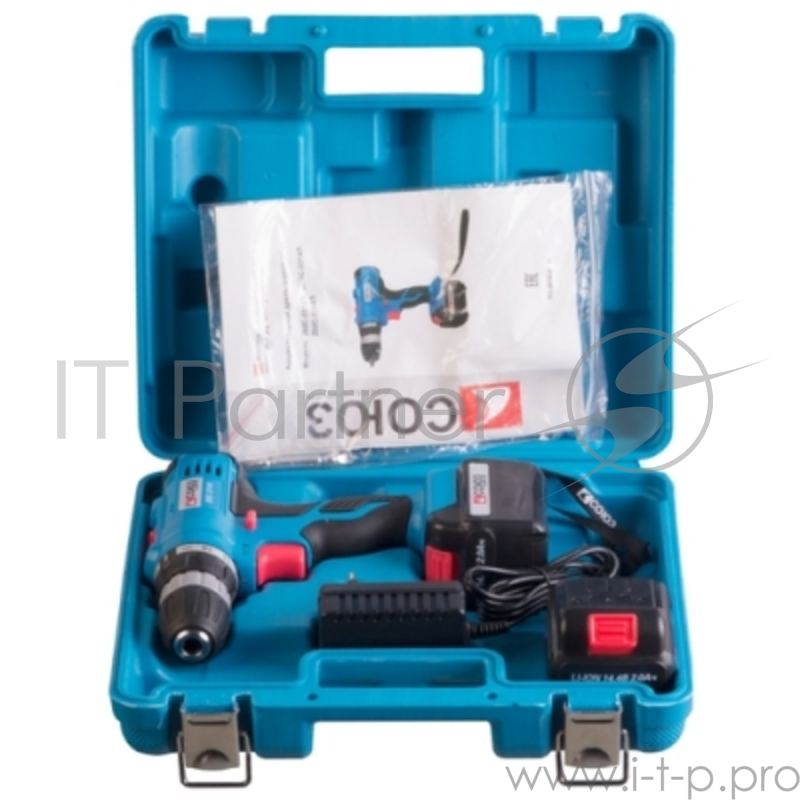 Дрель, Шуруповерт СОЮЗ ДШС-3314Л Дрель акк. СОЮЗ 14.4В, 2 скор., 2 акк. Li-Ion, 2Ач, подсв, БЫСТР 1ч заряд, кейс ДШС-3314Л