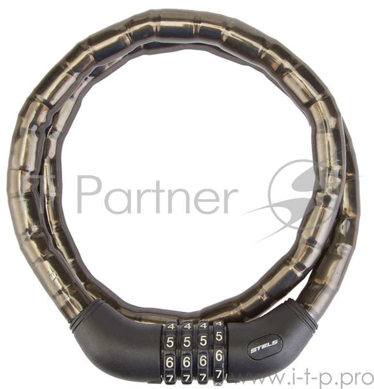 Трос-замок 81601 с шифром, со стальными звеньями, 18x1000 мм, чёрный Трос-замок 81601 с шифром 4 цифры, со стальными звеньями, 18x1000 мм, чёрный