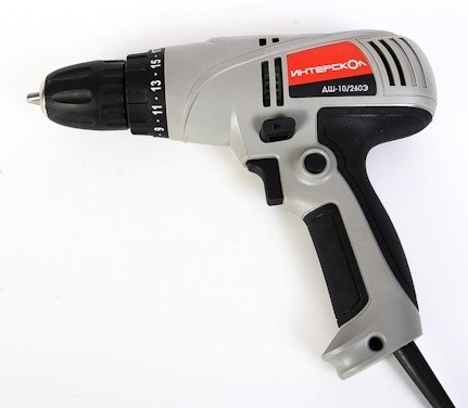 Дрель, Шуруповерт ИНТЕРСКОЛ ДШ-10/260Э2 (Т) сетевая дрель-шуруповерт 1012200000 {0-450/0-1800 об/мин.,Реверс,1,4 кг}