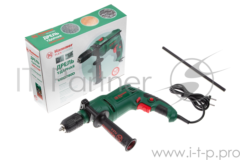 Дрель, Шуруповерт Hammer Flex UDD780D Дрель ударная 315793 {780Вт БЗП 13мм 0-2800об/мин}