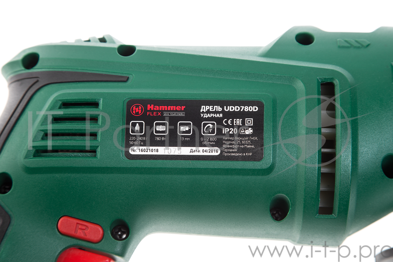 Дрель, Шуруповерт Hammer Flex UDD780D Дрель ударная 315793 {780Вт БЗП 13мм 0-2800об/мин}