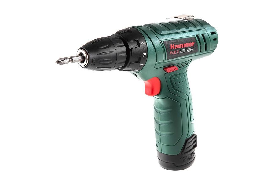 Дрель, Шуруповерт Hammer Flex ACD12LE Аккум.дрель 406116 { 2.0В Li-Ion 1x1.3Ач 10мм 0-550об/мин 18Нм зар.3ч }