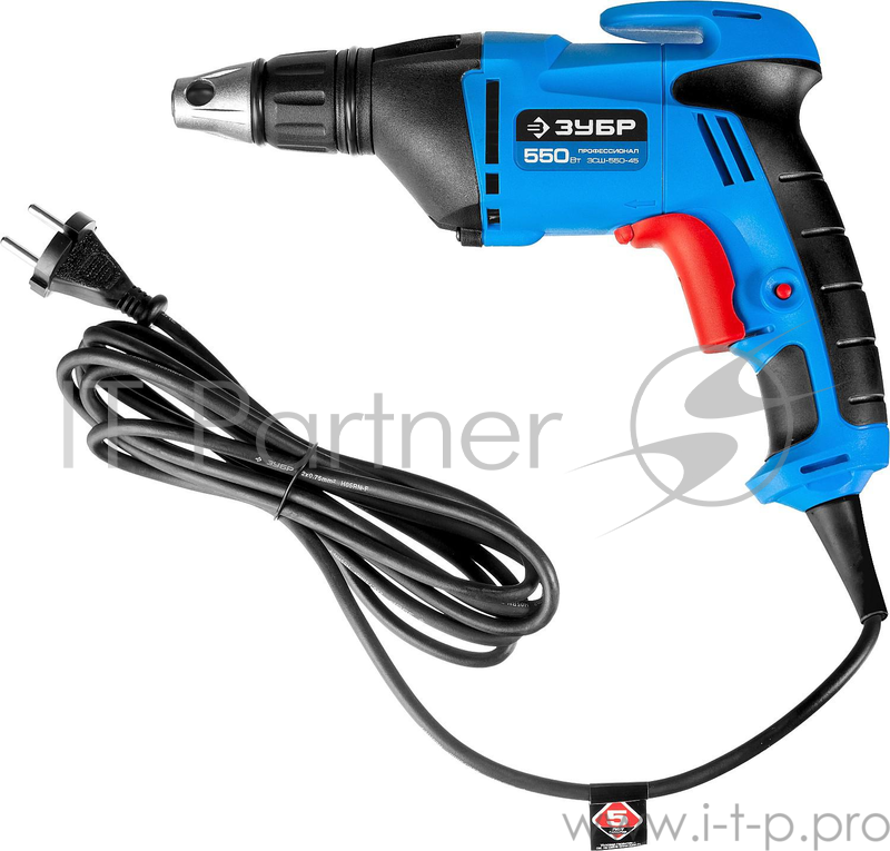 Дрель, Шуруповерт ЗУБР ПРОФЕССИОНАЛ ЗСШ-550-45 Шуруповерт сетевой ЗСШ-550-45 { патрон HEX 1/4