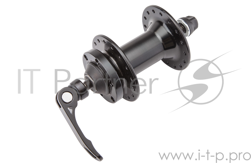 Втулка передн JA159F 32Н эксц. под диск 6 болт. алюм. чёрн. Втулка передняя JA159F на 32 спицы, с быстросъёмным зажимом, под диск на 6 болтов, осевое растояние O.L.D. 100мм, диаметр фланцев по отверстиям для спиц 58 мм, ось 9 мм, алюминиевая, чёрная