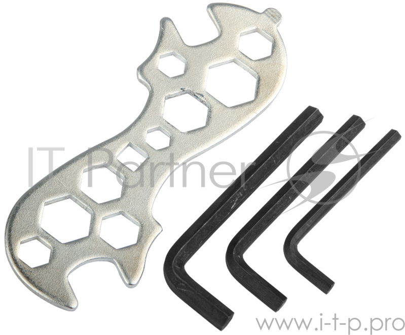 Набор велоинструментов (3 шестигранника+ключ комбинир.) Набор велоинструментов: ключ комбинированный на 12 типоразмеров и три шестигранника