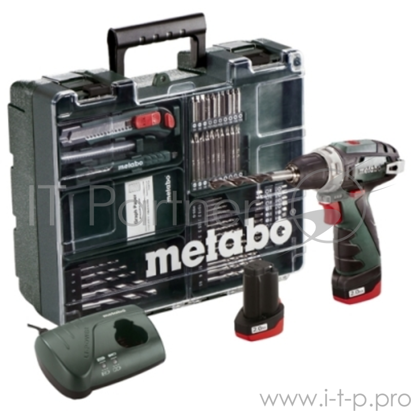 Дрель, Шуруповерт Metabo PowerMaxx BS Basic Set Безударная дрель-шуруповерт 600080880 { 10.8В 2x2.0Ач с наб.осн }
