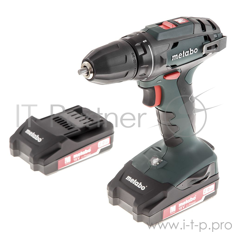 Дрель, Шуруповерт Metabo BS 18 Безударная дрель-шуруповерт 602207880 { 18 В, 2х2.0Ач LiIon с набором оснастки }