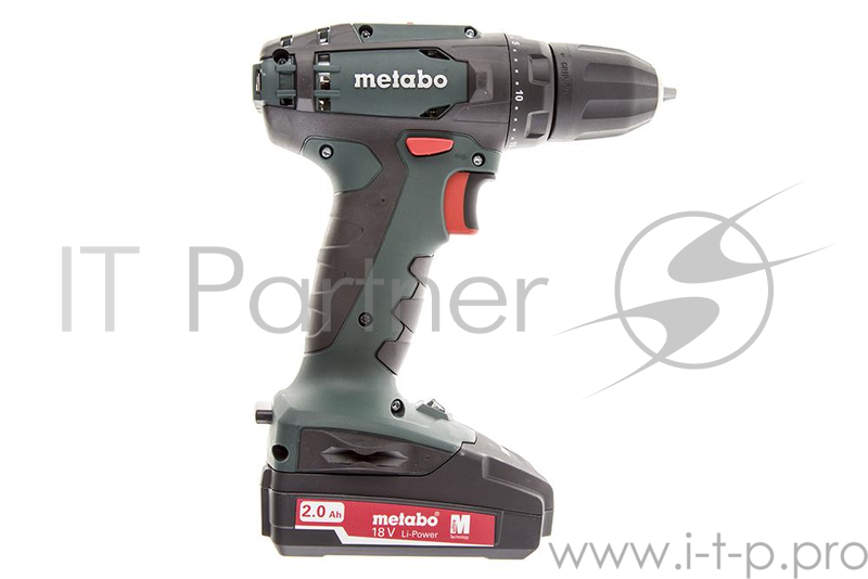 Дрель, Шуруповерт Metabo BS 18 Безударная дрель-шуруповерт 602207880 { 18 В, 2х2.0Ач LiIon с набором оснастки }
