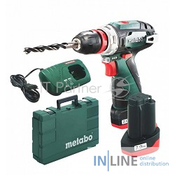 Дрель, Шуруповерт Metabo PowerMaxx BS Quick Basic Безударная дрель-шуруповерт 600156500 { 10.8В 2х2.0,LC40,кейс, вес 0.8 кг }