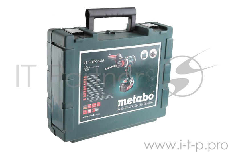 Дрель, Шуруповерт Metabo BS 18 LTX Quick Ударная дрель-шуруповерт 602193650 { 18 В, 2x5,2 Ач,110Нм,ASC30-36,кейс, вес 2 кг }