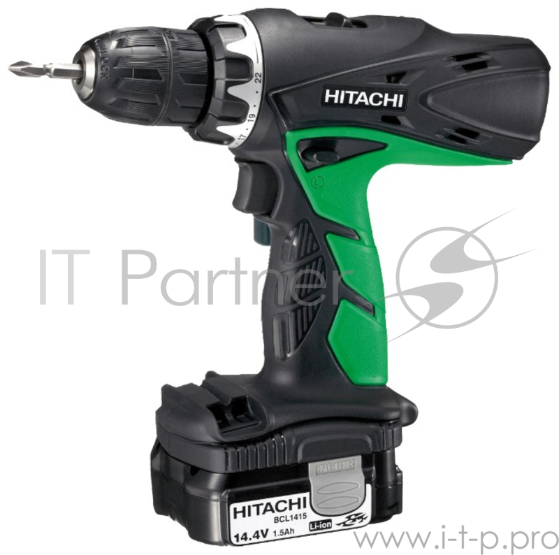 Дрель, Шуруповерт Hitachi DS14DCL-RA Аккумуляторный шуруповерт DS14DCL-RA { 450-1250 об/мин, патрон 13мм, 1,5 А/ч, 14,4В, (BCL1415, UC18YKL)}