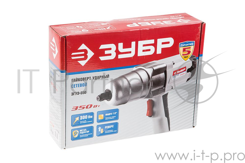 Дрель, Шуруповерт ЗУБР ЗГУЭ-350 Гайковерт ЗГУЭ-350 { ударный, 300Нм, 1/2
