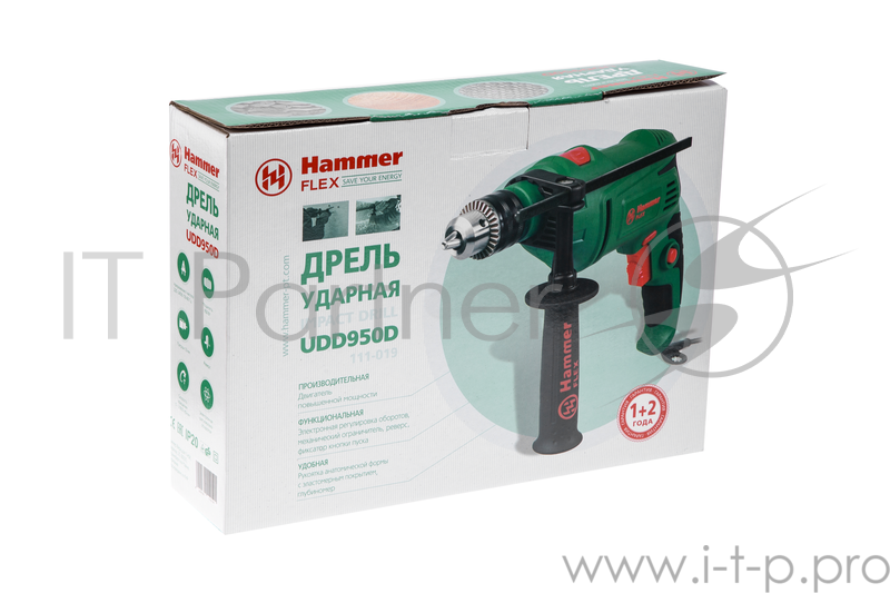 Дрель, Шуруповерт Hammer Flex UDD950D Дрель ударная 315794 {950Вт 13мм 0-2800об/мин }