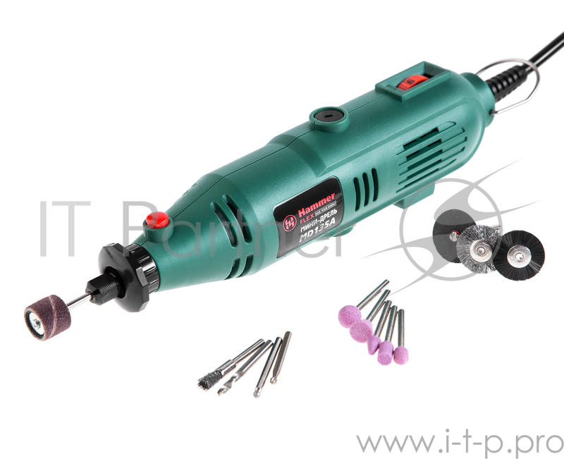 Дрель, Шуруповерт Hammer Flex MD135A 113-002 Дрель (мини) 44728 {135Вт гибкий вал 2.4-3.2мм 10000-32000об/мин кейс + насадки 41шт.}