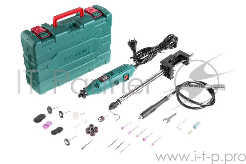 Дрель, Шуруповерт Hammer Flex MD135A 113-002 Дрель (мини) 44728 {135Вт гибкий вал 2.4-3.2мм 10000-32000об/мин кейс + насадки 41шт.}