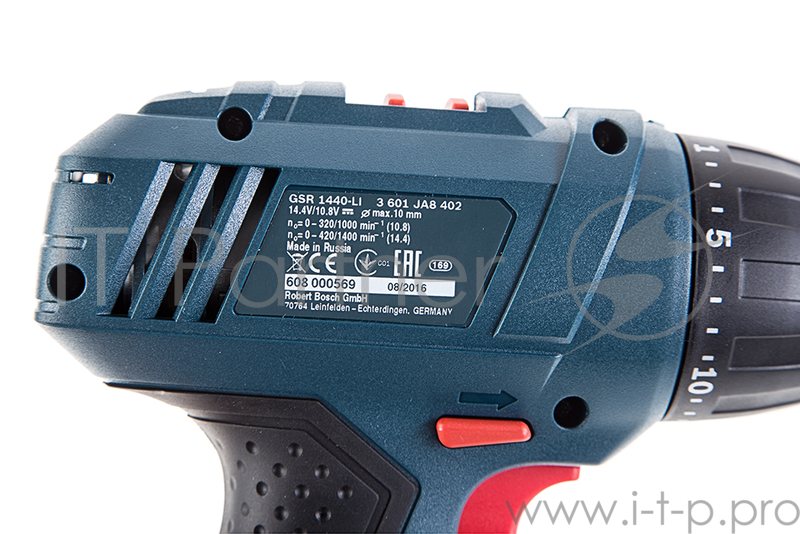 Дрель, Шуруповерт Bosch GSR 1440-Li безударная дрель-шуруповерт 06019A8407 {14.4 В, 30нм, 10мм, 1400 об/мин, 1,3кг, 2акк- Li-ion.1,5Ач, кейс}