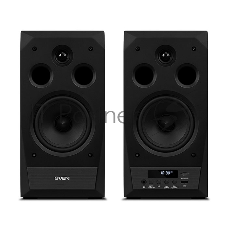 Колонки SVEN АС MC-20, чёрный (90 Вт, FM-тюнер, USB/microSD, дисплей, ПДУ, Bluetooth, Optical)