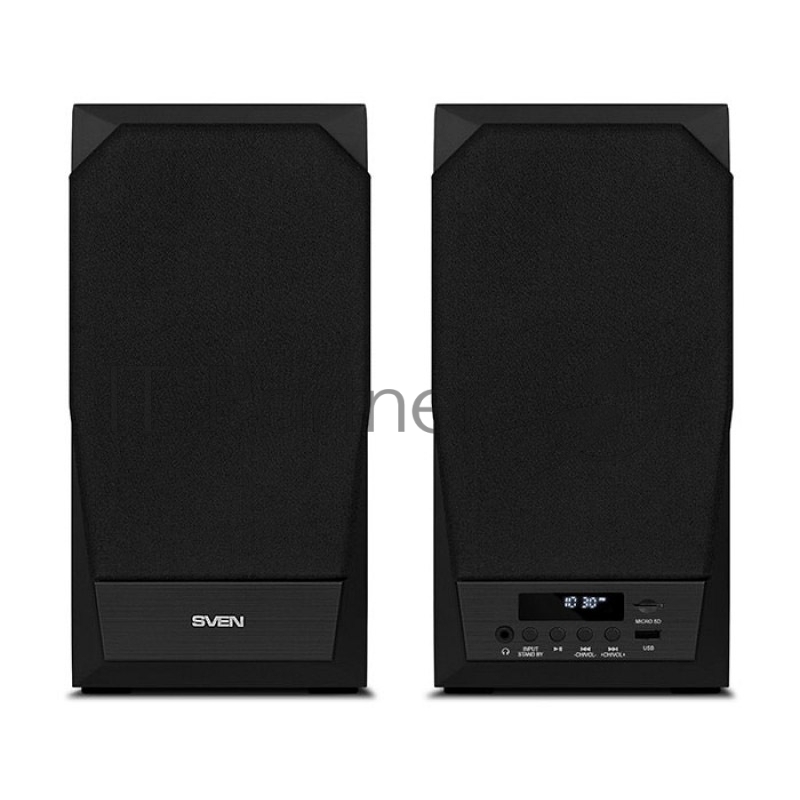 Колонки SVEN АС MC-20, чёрный (90 Вт, FM-тюнер, USB/microSD, дисплей, ПДУ, Bluetooth, Optical)