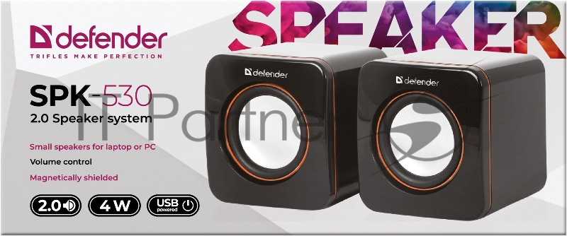 Колонки Defender SPK-530 черный {2.0, 2x2W USB} 65530