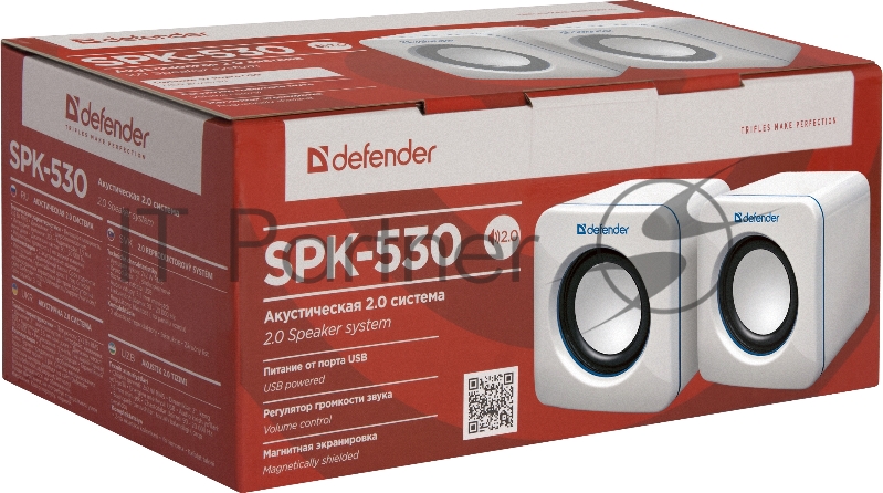 Колонки Defender SPK-530 черный {2.0, 2x2W USB} 65530