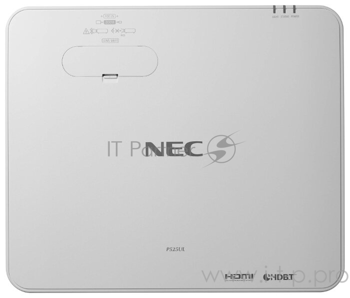 Лазерный проектор NEC P525UL (P525ULG), 3LCD, 5000 ANSI Lm, WUXGA, 520000:1, сдвиг линз верт. +60, гор.+-29, (1.23 2:1), 1xVGA IN, 2xHDMI, 2 xHDMI (звук), 3.5 out, RS-232, RJ45, Ethernet HDBT, USB b (сервис), USB A 2.0, 20Вт, 22/26dB, 9.7 кг.